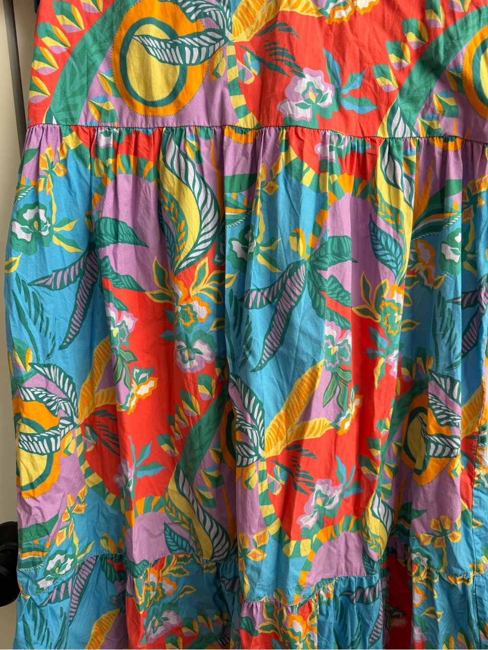 Briton Court 100% Cotton Tiered Floral Maxi Dress S/M - Picture 5 of 7